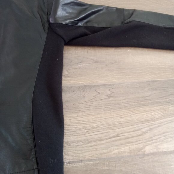 Black Leather Jacket Women's Size Large Kenneth Cole Zip Up Zipper Pockets - Picture 5 of 8